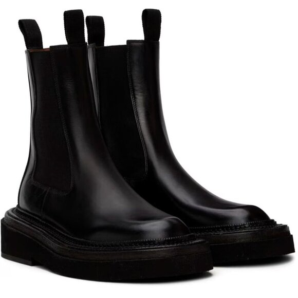 Marsell Pollicione Chelsea Boots 37 7 Womens Black Leather New - Picture 12 of 12